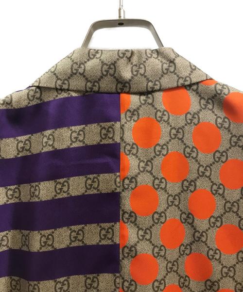 GUCCI（グッチ）GUCCI (グッチ) ZAIDF GEOMETRIC GG PRINT BOWLING Shirt ベージュ サイズ:44の古着・服飾アイテム