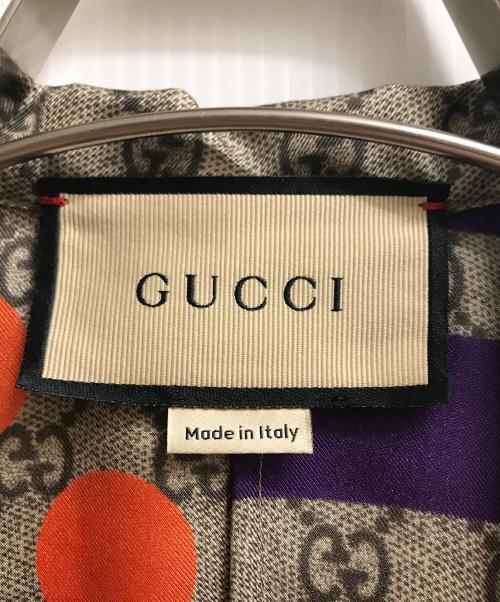 GUCCI（グッチ）GUCCI (グッチ) ZAIDF GEOMETRIC GG PRINT BOWLING Shirt ベージュ サイズ:44の古着・服飾アイテム