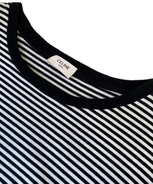 CELINE（セリーヌ）CELINE (セリーヌ) トリオンフ ボーダーTシャツ ブラック×ホワイト サイズ:Mの古着・服飾アイテム