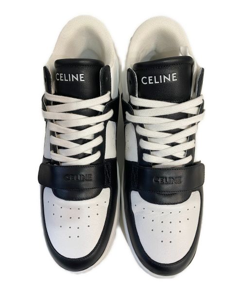 CELINE（セリーヌ）CELINE (セリーヌ) ベルクロストラップミッドカットスニーカー ホワイト×ブラック サイズ:42の古着・服飾アイテム