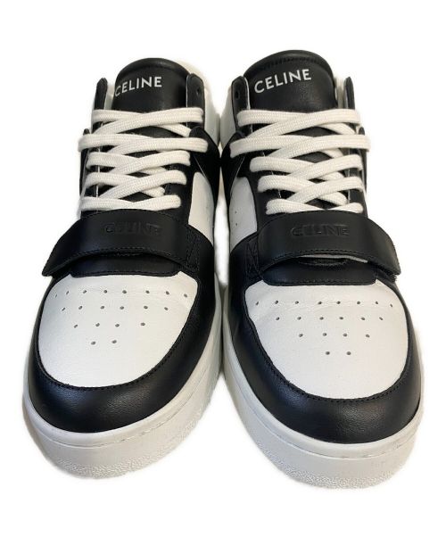 CELINE（セリーヌ）CELINE (セリーヌ) ベルクロストラップミッドカットスニーカー ホワイト×ブラック サイズ:42の古着・服飾アイテム