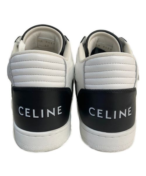 CELINE（セリーヌ）CELINE (セリーヌ) ベルクロストラップミッドカットスニーカー ホワイト×ブラック サイズ:42の古着・服飾アイテム