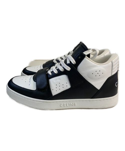 CELINE（セリーヌ）CELINE (セリーヌ) ベルクロストラップミッドカットスニーカー ホワイト×ブラック サイズ:42の古着・服飾アイテム
