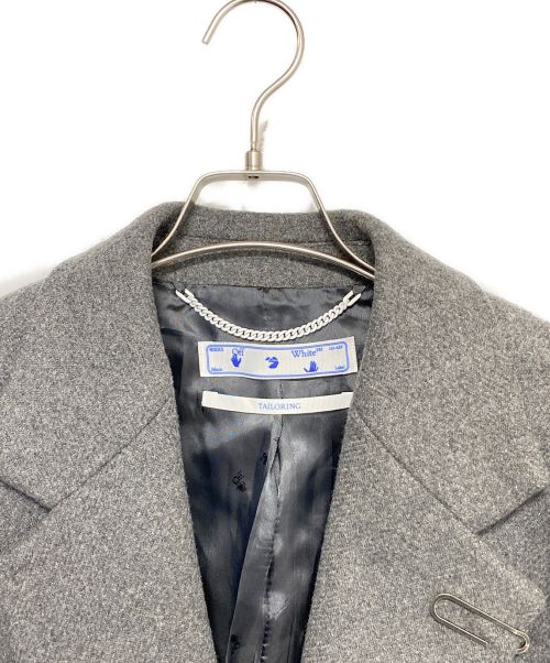 OFFWHITE（オフホワイト）OFFWHITE (オフホワイト) BASIC LONG COAT グレー サイズ:46の古着・服飾アイテム