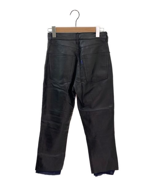 MADISON BLUE（マディソンブルー）MADISON BLUE (マディソンブルー) カットオフレザーパンツ ブラック サイズ:2の古着・服飾アイテム