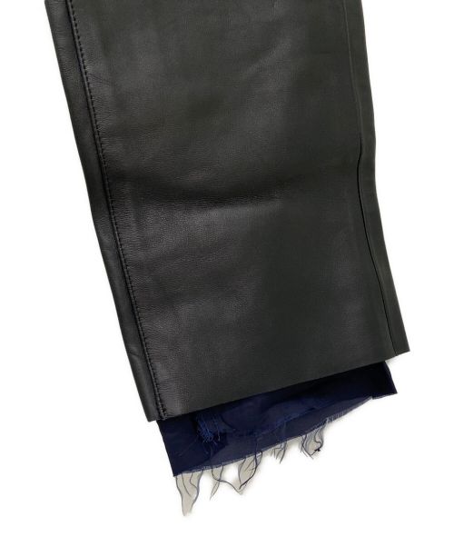 MADISON BLUE（マディソンブルー）MADISON BLUE (マディソンブルー) カットオフレザーパンツ ブラック サイズ:2の古着・服飾アイテム