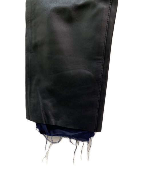 MADISON BLUE（マディソンブルー）MADISON BLUE (マディソンブルー) カットオフレザーパンツ ブラック サイズ:2の古着・服飾アイテム