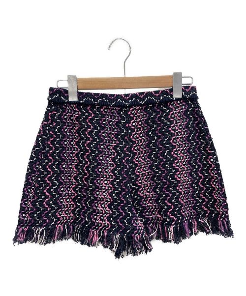 CHANEL（シャネル）CHANEL (シャネル) フリンジツイードショートパンツ ネイビー サイズ:36の古着・服飾アイテム