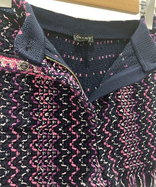 CHANEL（シャネル）CHANEL (シャネル) フリンジツイードショートパンツ ネイビー サイズ:36の古着・服飾アイテム