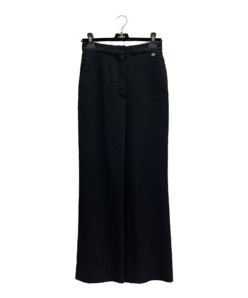 CHANEL（シャネル）CHANEL (シャネル) ウールツイードパンツ ブラック サイズ:36の古着・服飾アイテム