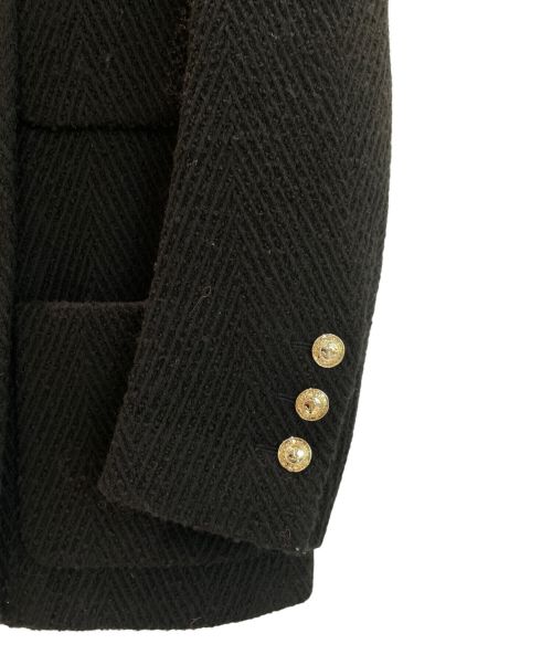 CHANEL（シャネル）CHANEL (シャネル) ココマークボタンダブルツイードコート ブラック・ゴールドボタン サイズ:36の古着・服飾アイテム