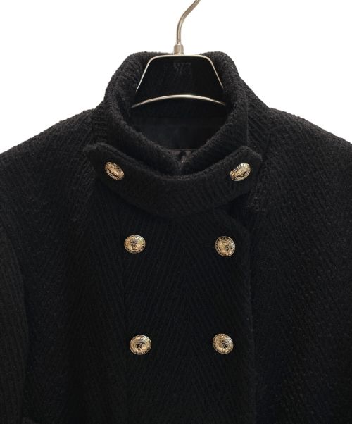 CHANEL（シャネル）CHANEL (シャネル) ココマークボタンダブルツイードコート ブラック・ゴールドボタン サイズ:36の古着・服飾アイテム