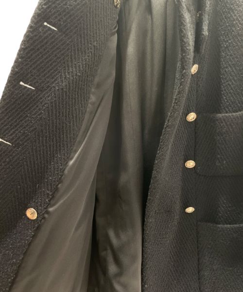 CHANEL（シャネル）CHANEL (シャネル) ココマークボタンダブルツイードコート ブラック・ゴールドボタン サイズ:36の古着・服飾アイテム