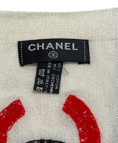 CHANEL（シャネル）CHANEL (シャネル) コットンカシミヤココマークロゴストール ホワイトの古着・服飾アイテム