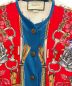 中古・古着 GUCCI (グッチ) プリントロングドレスワンピース ブルー×レッド サイズ:42：69800円