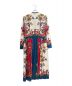 GUCCI (グッチ) プリントロングドレスワンピース ブルー×レッド サイズ:42：69800円