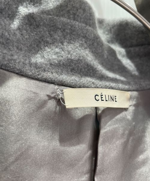 CELINE（セリーヌ）CELINE (セリーヌ) カシミヤボタンレスコート グレー サイズ:38の古着・服飾アイテム