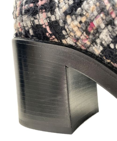 CHANEL（シャネル）CHANEL (シャネル) ツイードロングブーツ ブラック×ピンク サイズ:38の古着・服飾アイテム