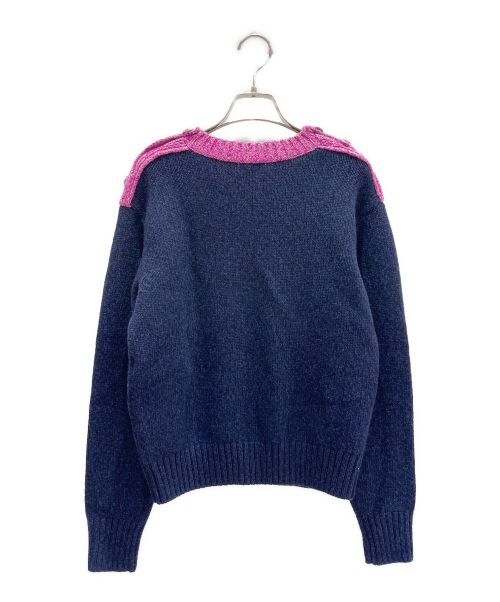 CHANEL（シャネル）CHANEL (シャネル) ココマーククルーネックニット ネイビー×ピンク サイズ:36の古着・服飾アイテム