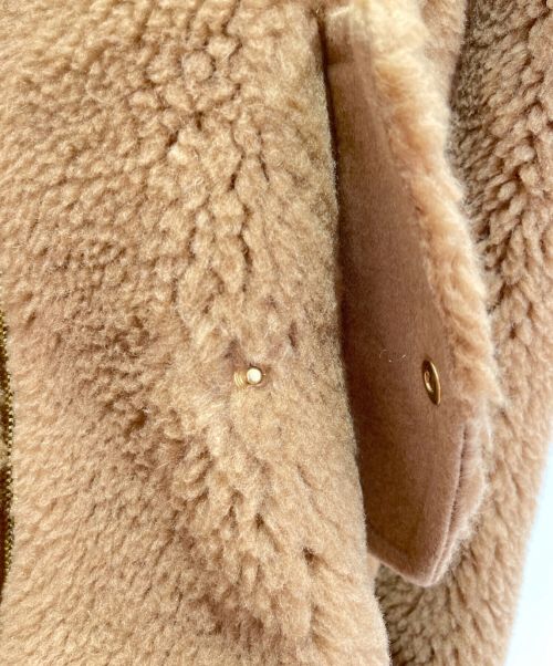 MaxMara（マックスマーラ）MaxMara (マックスマーラ) JUGLASテディベアケープ キャメル サイズ:S 未使用品の古着・服飾アイテム