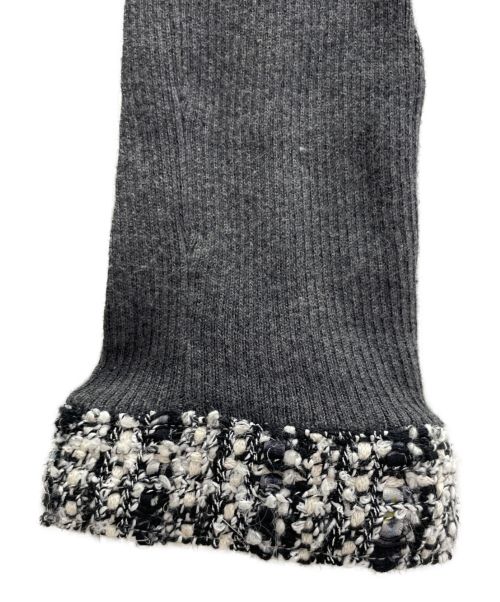 CHANEL（シャネル）CHANEL (シャネル) ツイードトリミングカーディガン グレー サイズ:40の古着・服飾アイテム