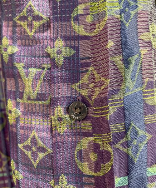 LOUIS VUITTON（ルイ ヴィトン）LOUIS VUITTON (ルイ ヴィトン) モノグラムネオンチェックシャツ パープル×グリーン サイズ:4L 未使用品の古着・服飾アイテム