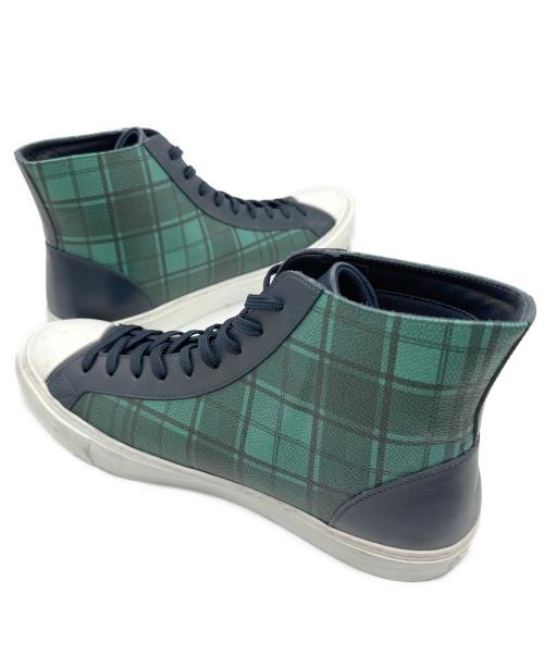 LOUIS VUITTON（ルイ ヴィトン）LOUIS VUITTON (ルイ ヴィトン) ロゴハイカットスニーカー グリーン×ネイビー サイズ:8 1/2の古着・服飾アイテム