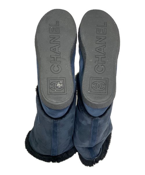 CHANEL（シャネル）CHANEL (シャネル) マトラッセムートンブーツ ネイビー サイズ:36 1/2の古着・服飾アイテム