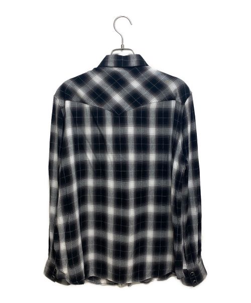 CELINE（セリーヌ）CELINE (セリーヌ) クラシックフィットチェックシャツ ブラック×ホワイト サイズ:XLの古着・服飾アイテム