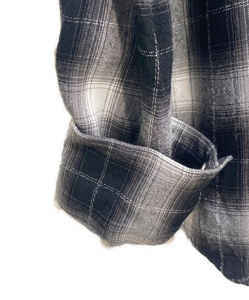 CELINE（セリーヌ）CELINE (セリーヌ) クラシックフィットチェックシャツ ブラック×ホワイト サイズ:XLの古着・服飾アイテム