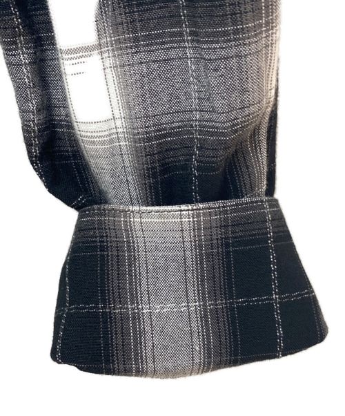 CELINE（セリーヌ）CELINE (セリーヌ) クラシックフィットチェックシャツ ブラック×ホワイト サイズ:XLの古着・服飾アイテム