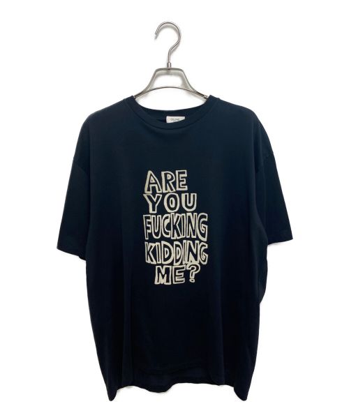 CELINE（セリーヌ）CELINE (セリーヌ) フロッキーロゴプリントTシャツ ブラック サイズ:Sの古着・服飾アイテム
