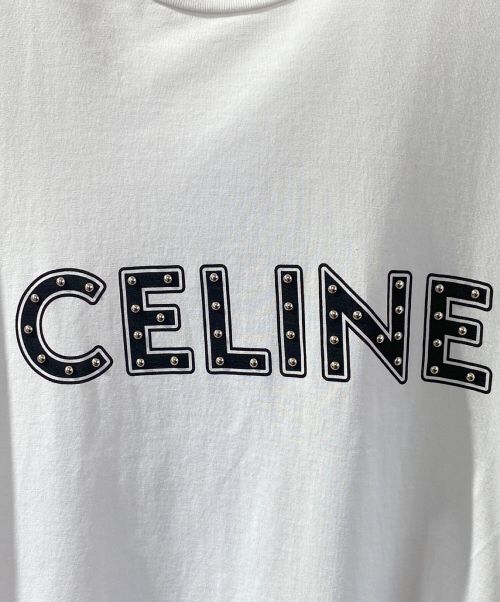 CELINE（セリーヌ）CELINE (セリーヌ) 21SS スタッズ付きルーズTシャツ ホワイト サイズ:Sの古着・服飾アイテム