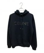 CELINEセリーヌ）の古着「ビニルフーディー / コットンフリース」｜ブラック