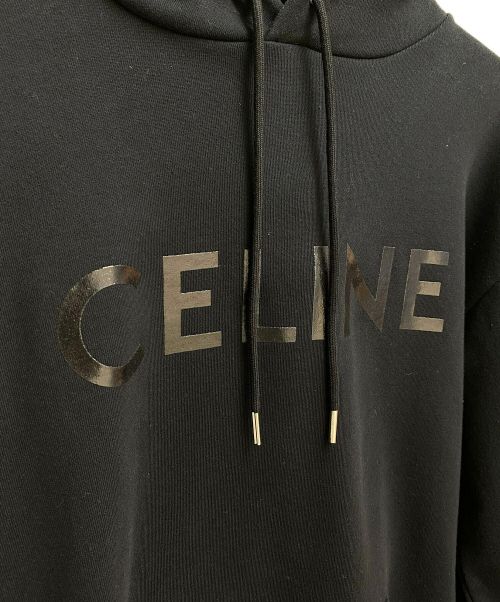 CELINE（セリーヌ）CELINE (セリーヌ) ビニルフーディー / コットンフリース ブラック サイズ:Sの古着・服飾アイテム