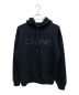 CELINE（セリーヌ）の古着「ビニルフーディー / コットンフリース」｜ブラック