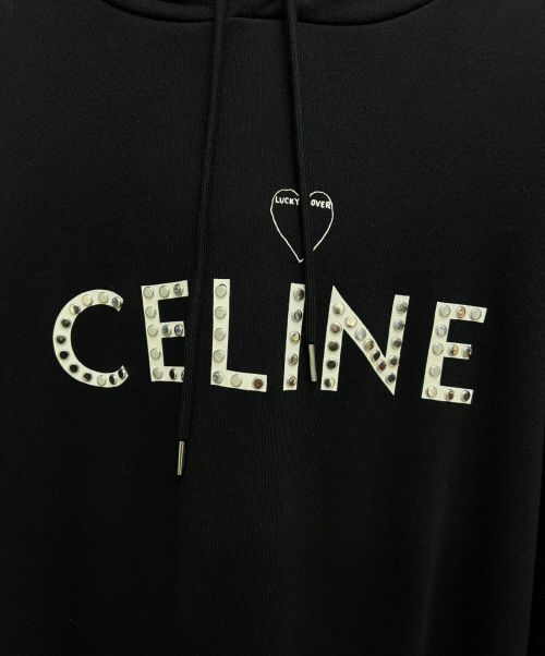 CELINE（セリーヌ）CELINE (セリーヌ) ルーズフーディ/アーティストプリント ブラック サイズ:Sの古着・服飾アイテム