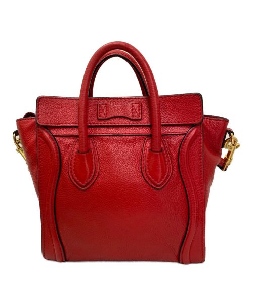 CELINE（セリーヌ）CELINE (セリーヌ) ラゲージナノ/2WAYショルダーバッグ レッドの古着・服飾アイテム