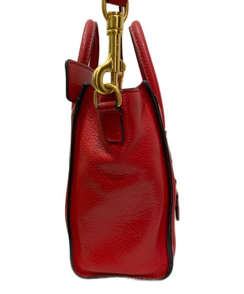 CELINE（セリーヌ）CELINE (セリーヌ) ラゲージナノ/2WAYショルダーバッグ レッドの古着・服飾アイテム