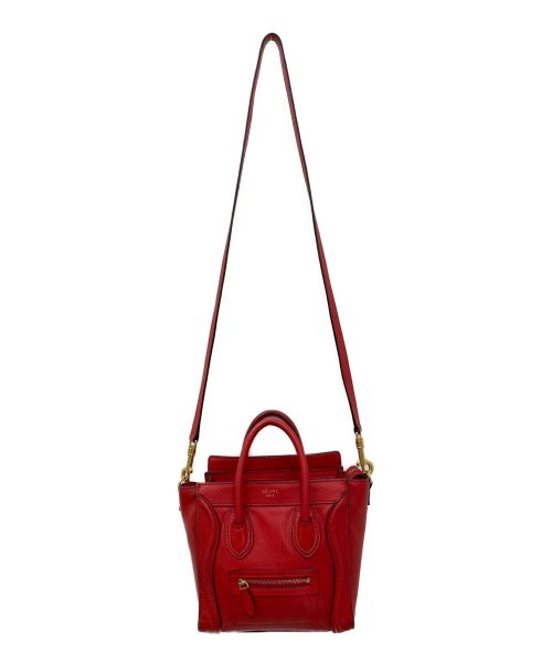 CELINE（セリーヌ）CELINE (セリーヌ) ラゲージナノ/2WAYショルダーバッグ レッドの古着・服飾アイテム