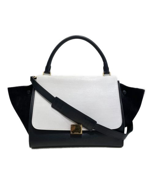 CELINE（セリーヌ）CELINE (セリーヌ) トラペーズミディアム ブラック×ホワイト サイズ:ミディアムの古着・服飾アイテム