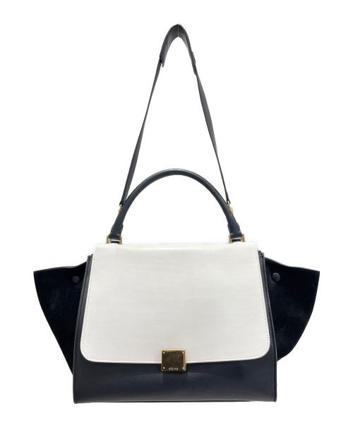 CELINE（セリーヌ）CELINE (セリーヌ) トラペーズミディアム ブラック×ホワイト サイズ:ミディアムの古着・服飾アイテム