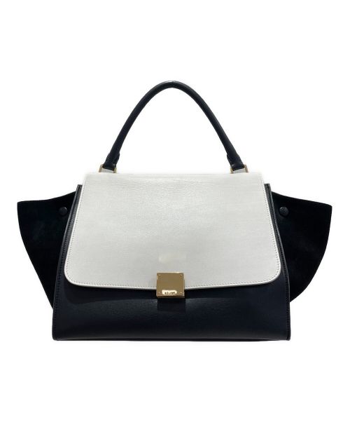 CELINE（セリーヌ）CELINE (セリーヌ) トラペーズミディアム ブラック×ホワイト サイズ:ミディアムの古着・服飾アイテム