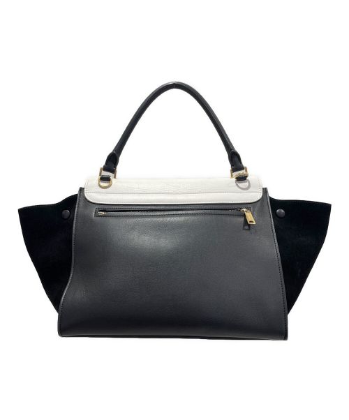 CELINE（セリーヌ）CELINE (セリーヌ) トラペーズミディアム ブラック×ホワイト サイズ:ミディアムの古着・服飾アイテム