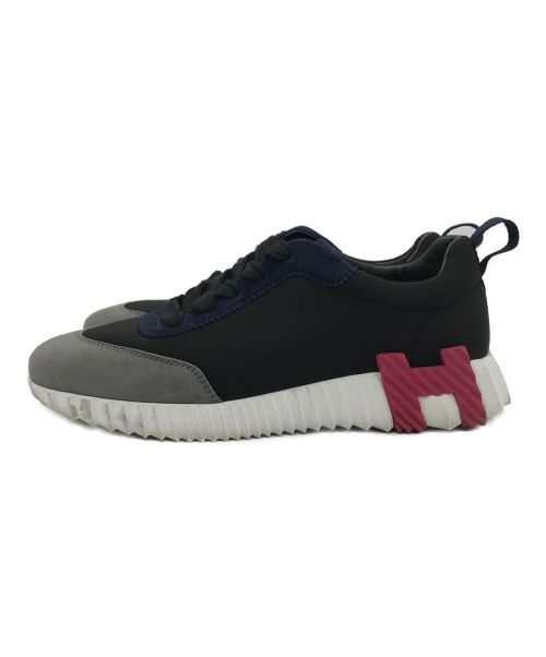 HERMES（エルメス）HERMES (エルメス) バウンシングスニーカー ブラック×グレー サイズ:37 1/2の古着・服飾アイテム