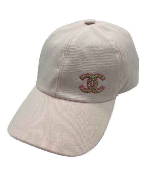 CHANEL（シャネル）CHANEL (シャネル) スパンコールロゴキャップ ピンクの古着・服飾アイテム