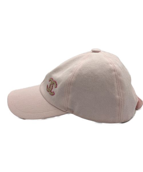 CHANEL（シャネル）CHANEL (シャネル) スパンコールロゴキャップ ピンクの古着・服飾アイテム