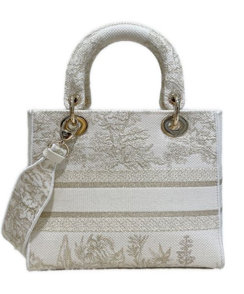 Christian Dior（クリスチャン ディオール）Christian Dior (クリスチャン ディオール) LADY D-LITE ミディアムバッグ ホワイト サイズ:ミディアムの古着・服飾アイテム