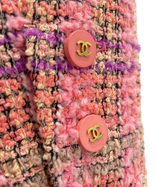 CHANEL（シャネル）CHANEL (シャネル) ツイードテーラードジャケット ピンク サイズ:36の古着・服飾アイテム