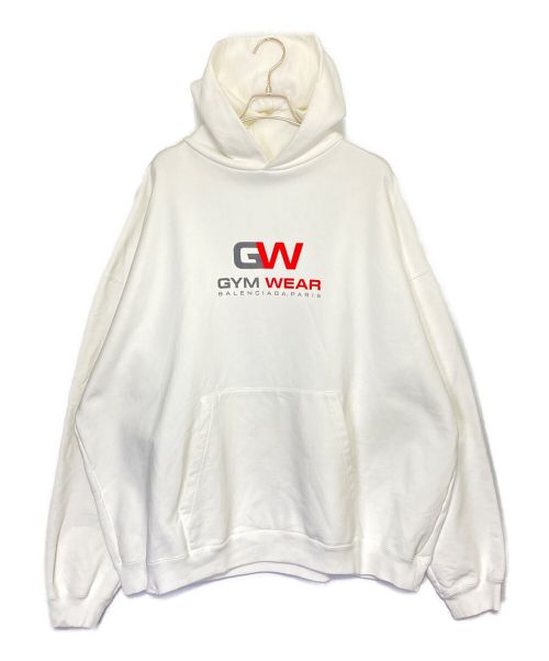 BALENCIAGA（バレンシアガ）BALENCIAGA (バレンシアガ) GYM WEARロゴプリントパーカー ホワイト サイズ:XSの古着・服飾アイテム